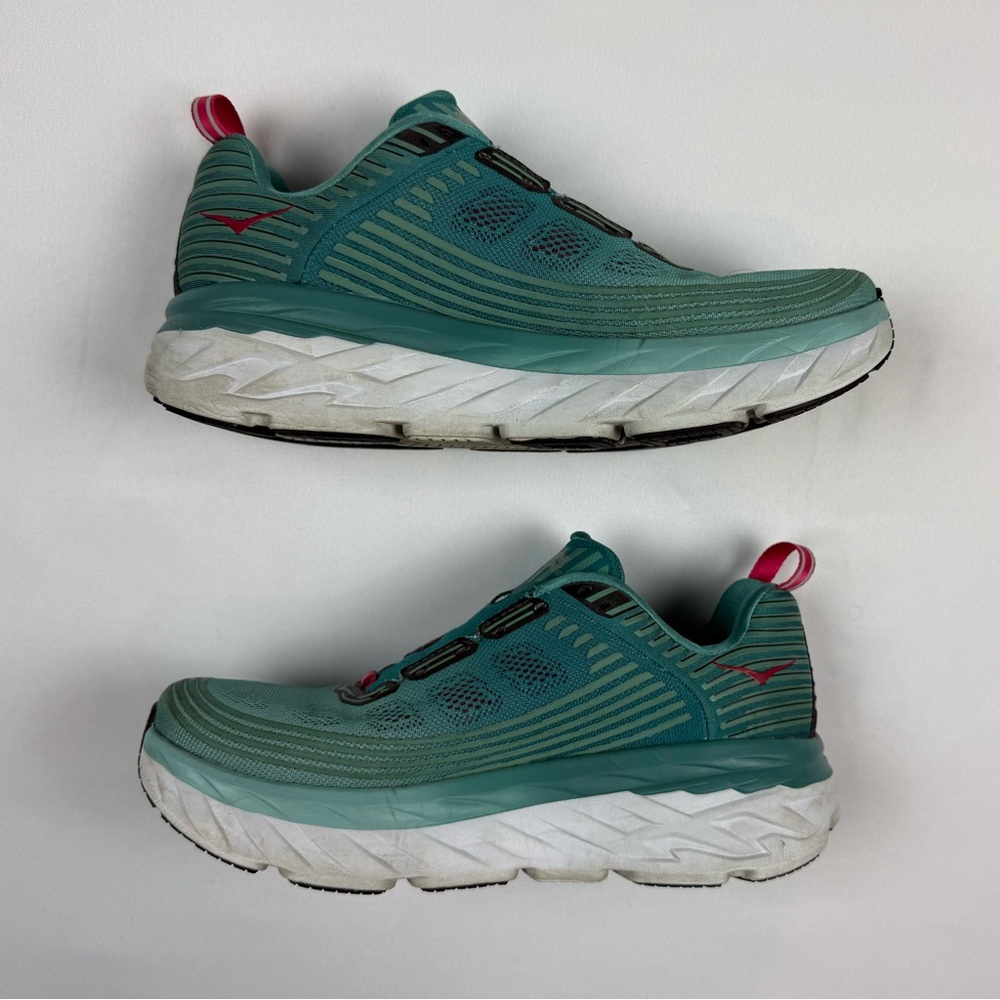 Hoka One Women’s Bondi 6 Running Shoes US 9.5 Canton Green Slate Blue - Picture 2 of 7